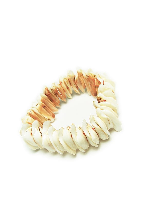 7.5 Inches Pale Pink Natural Shell Stretch Bracelet