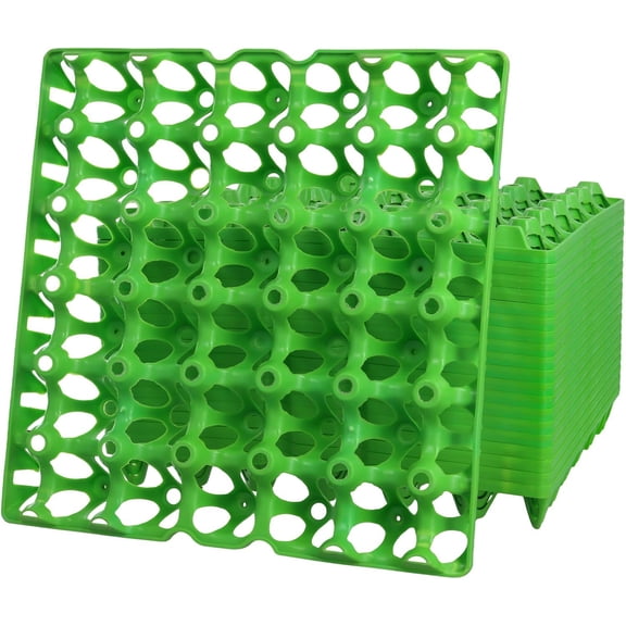 Plastic Egg Box, 20 Pack Green Stackable Cartons, Holds 30 Eggs, for Storing and Shipping