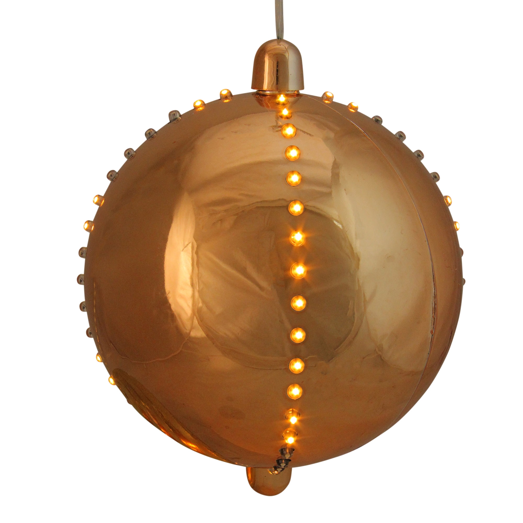 7.5" LED Lighted Cascading Copper Gold Sphere Christmas Ball Decoration
