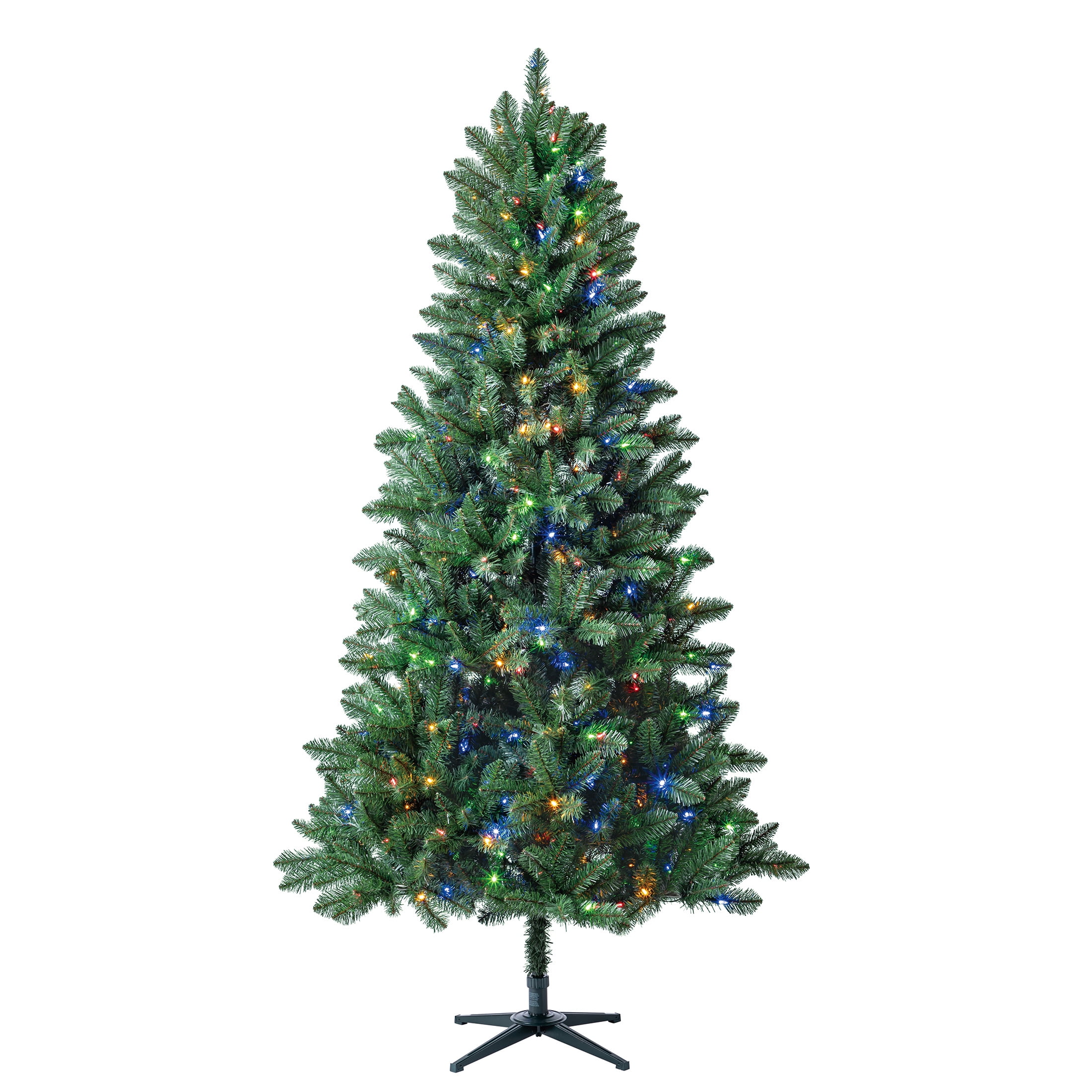 7.5’ Liberty Cashmere Pine Prelit Green Artificial Christmas Tree with Color-Changing LED Lights and Quick Set®, by Holiday Time