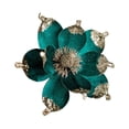 thumbnail image 1 of 7.5" Large Christmas Magnolia Flowers, Glitter Artificial Poinsettia Stems, Velvet Texture Christmas Tree Ornaments, Home Table Decorations for Holiday Party Decor, 1 Pack,Green, 1 of 6