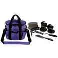 thumbnail image 1 of 7.5"Lx10.5"Wx10"H Hilason 10 Pc. Premium Grey Horse Grooming Kit Purple Bag, 1 of 6