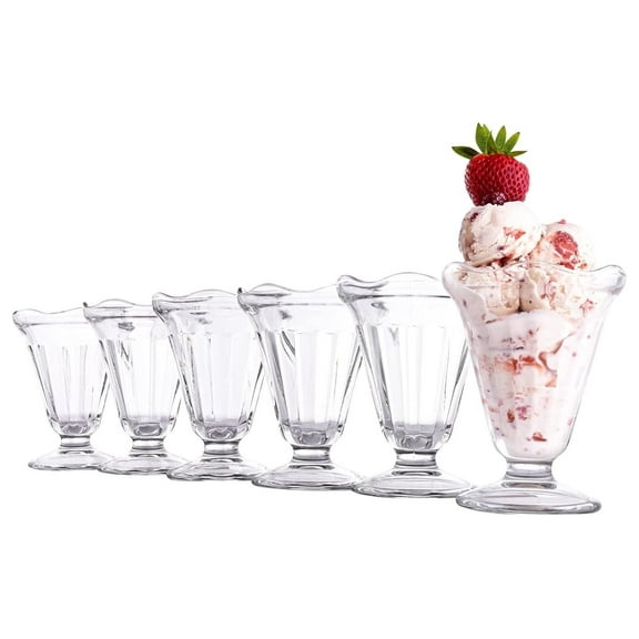 Xayoca 7.5 Oz Classic Sundae Thick and Durable Dessert Glasses, Set of 6