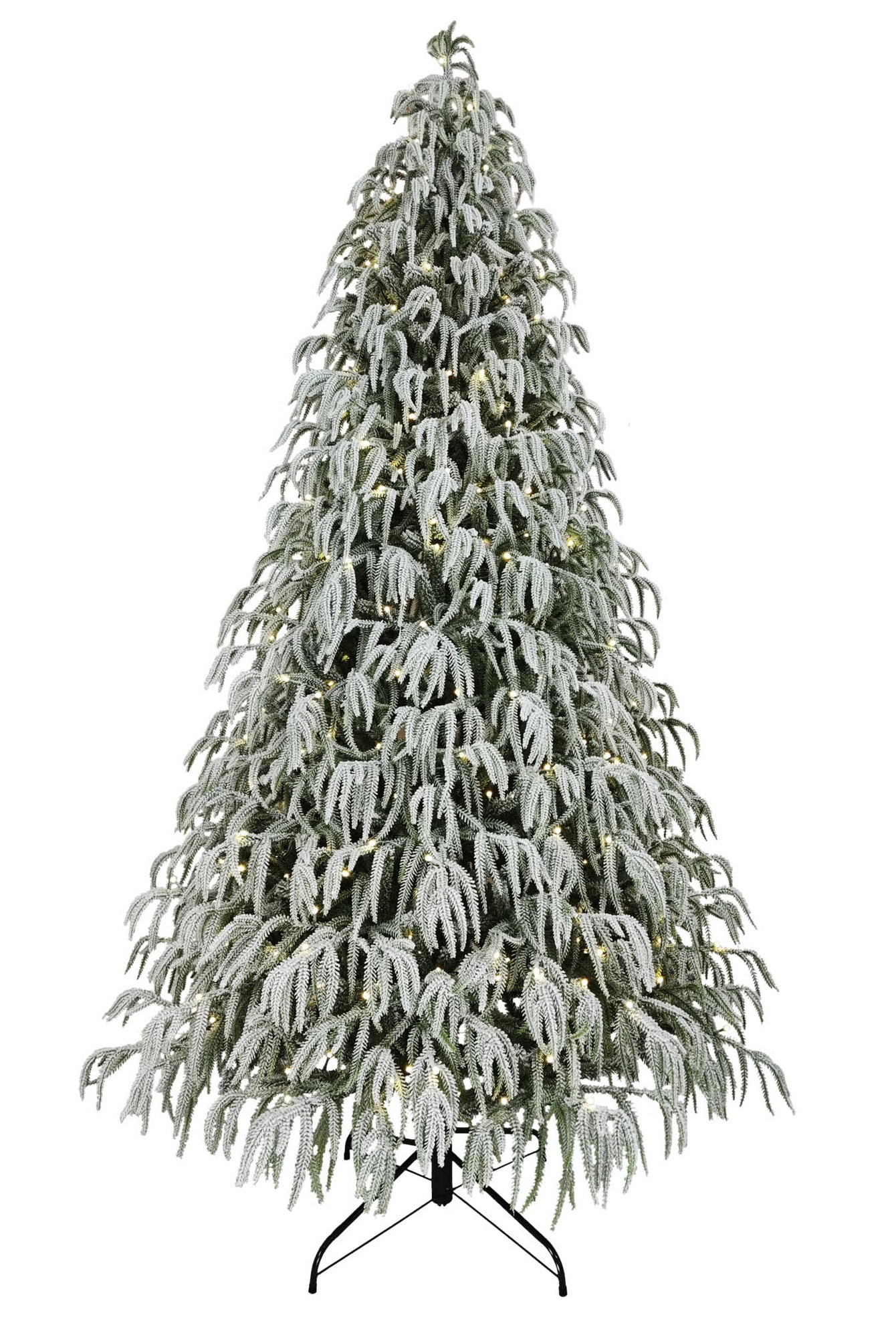 Display 7.5' Pre-Lit Flocked Preston Christmas Tree with 350 Warm LED Lights and Stand, by Holiday Time