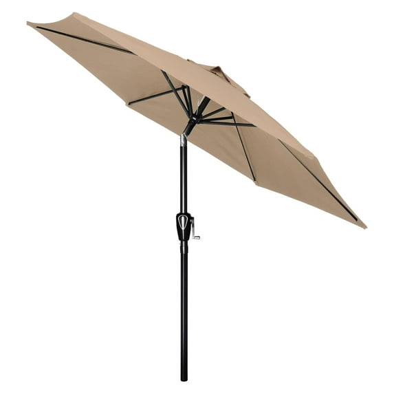7.5' Patio Umbrella Outdoor Table Market Yard Umbrella with 6 Sturdy Ribs for Backyard, Pool, Garden, Deck, Tan