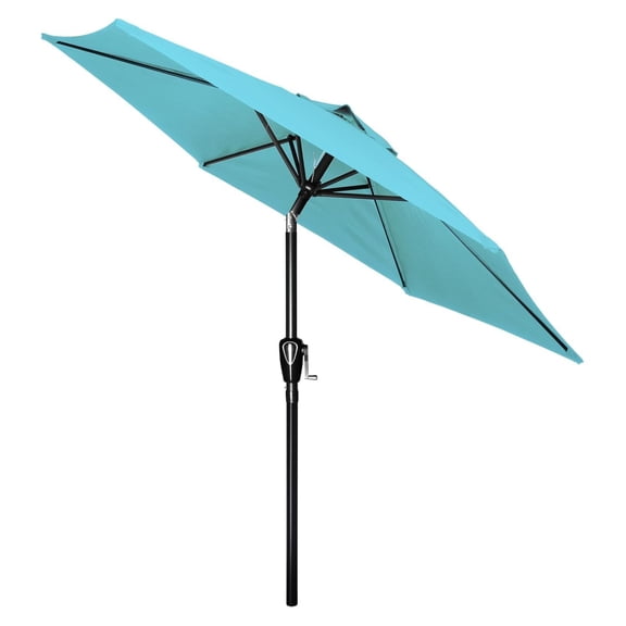 7.5' Patio Umbrella Outdoor Table Market Yard Umbrella with 6 Sturdy Ribs for Backyard, Pool, Garden, Deck, Turquoise