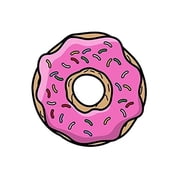Pink Donut with Sprinkles Birthday Edible Icing Image Cake Topper, by Tnct.