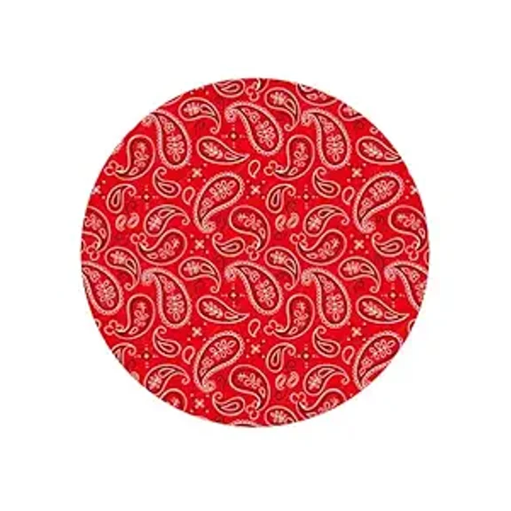 7.5" Pre-Cut Round Red Handkerchief Pattern Birthday Edible Image Cake Topper By TNCT