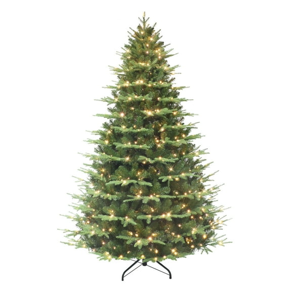 7.5' Pre-Lit Alaskan Winter Fir Tree with Dual-Color LED Lights