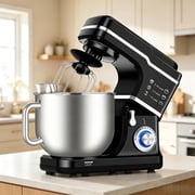 7.5 Qt Tilt-Head Kitchen Stand Mixer   660W Copper Motor, 10-Speed Electric Mixer with Stainless Bowl, Dough Hook, Whisk, Beater & Splash Guard   Black