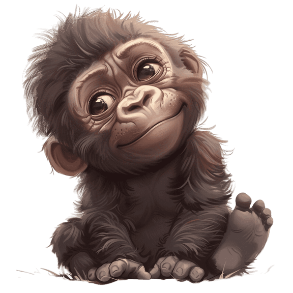 Baby Cartoon Gorilla Edible Image Cupcake & Cookie Toppers, by TNCT (12 Count)
