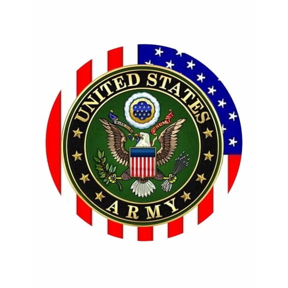 Army Logo with US Flag Edible Icing Image Cake Topper, by Tnct.