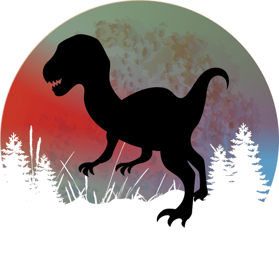 Baby Trex Silhouette Birthday Dinosaur Party theme Edible Icing Image Cake Topper, by Tnct.