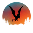 thumbnail image 1 of Black Silhouette of Pterodactyl Flying Dinosaur Party theme Edible Icing Image Cake Topper, by Tnct., 1 of 4