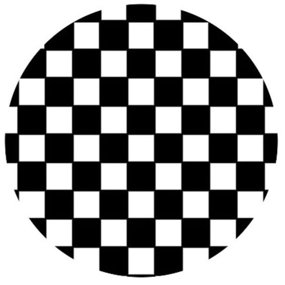 7.5" Round Pre-Cut Black & White Checkered Race Theme Edible Image Cake Topper, by Tnct. (1 Count)