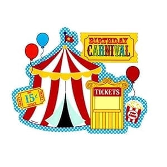 Carnival Birthday Edible Icing Image Cake Topper, by Tnct.