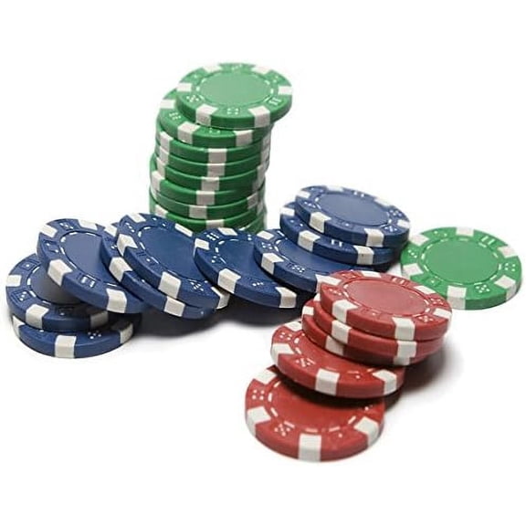 7.5" Round Pre-Cut Casino Poker Chip Stack Birthday Las Vegas Theme Edible Image Cake Topper By TNCT