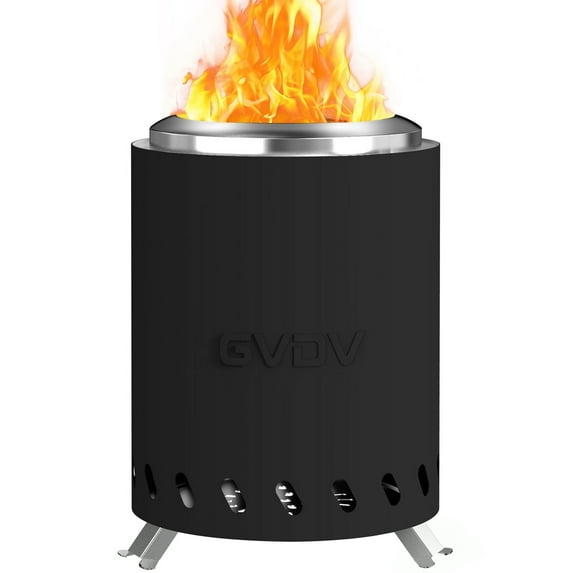 7.5" Tabletop Fire Pit - Smokeless & Portable Mini Fire Bowl, Dual Fuel, 304 Stainless Steel with Carry Bag for Outdoor (Black)