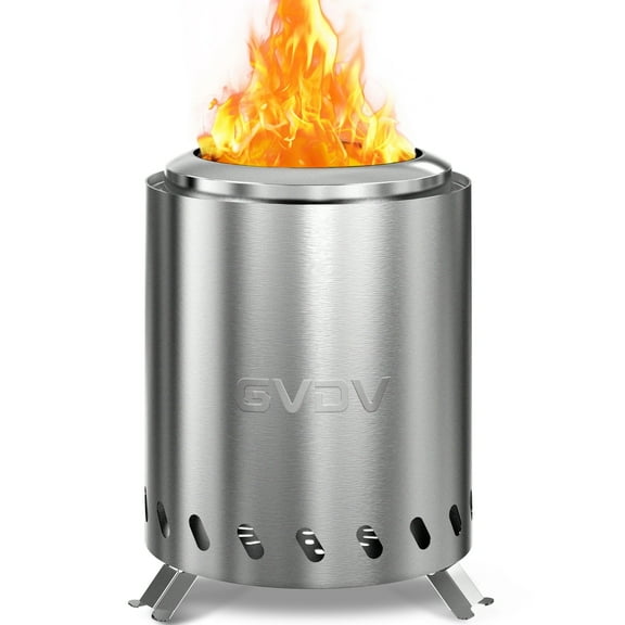 7.5" Tabletop Fire Pit - Smokeless & Portable Mini Fire Bowl, Dual Fuel, 304 Stainless Steel with Carry Bag for Outdoor