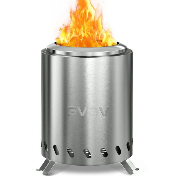 7.5" Tabletop Fire Pit - Smokeless & Portable Mini Fire Bowl, Dual Fuel, 304 Stainless Steel with Carry Bag for Outdoor