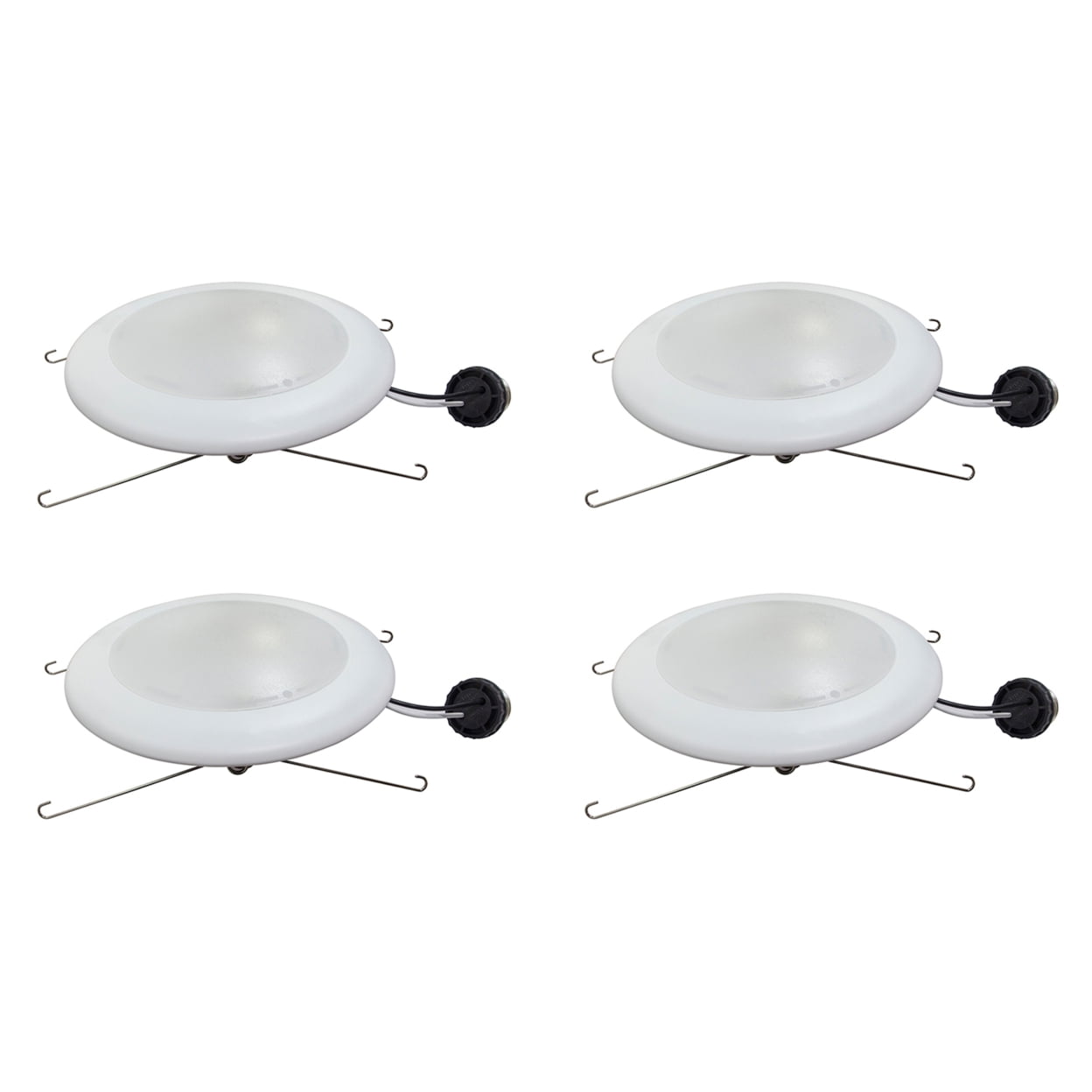 White Aluminum 7.5" LED Recessed Disk Light Set
