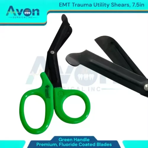 7.5" Utility Trauma Scissors, Fluoride-Coated - Cuts Bandage, Gauze, Clothes