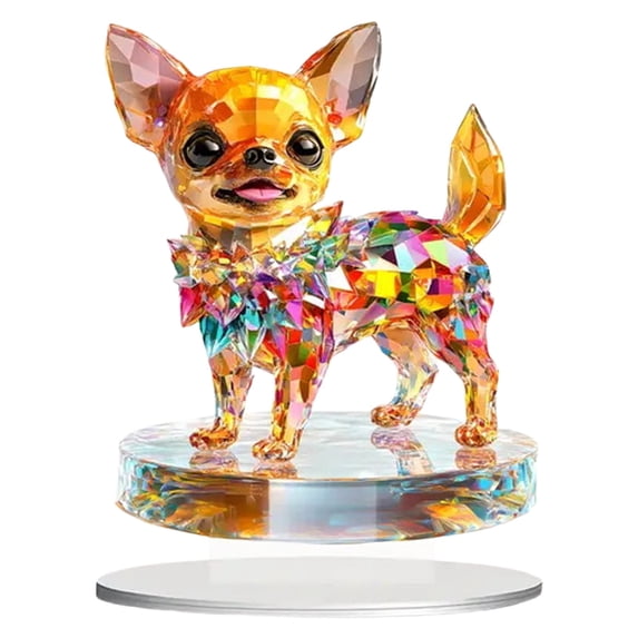 7.5"X8" Acrylic Artificial Animal, Mini Ornaments Decoration Exquisite Animal Figurine Realistic Animal Simulation Animal Statue Ornament Multi Scene for Living Room Bedroom Offic
