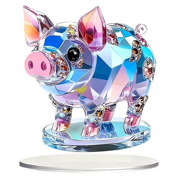 7.5"X8" Acrylic Artificial Animal, Mini Ornaments Decoration Exquisite Animal Figurine Realistic Animal Simulation Animal Statue Ornament Multi Scene for Living Room Bedroom Offic