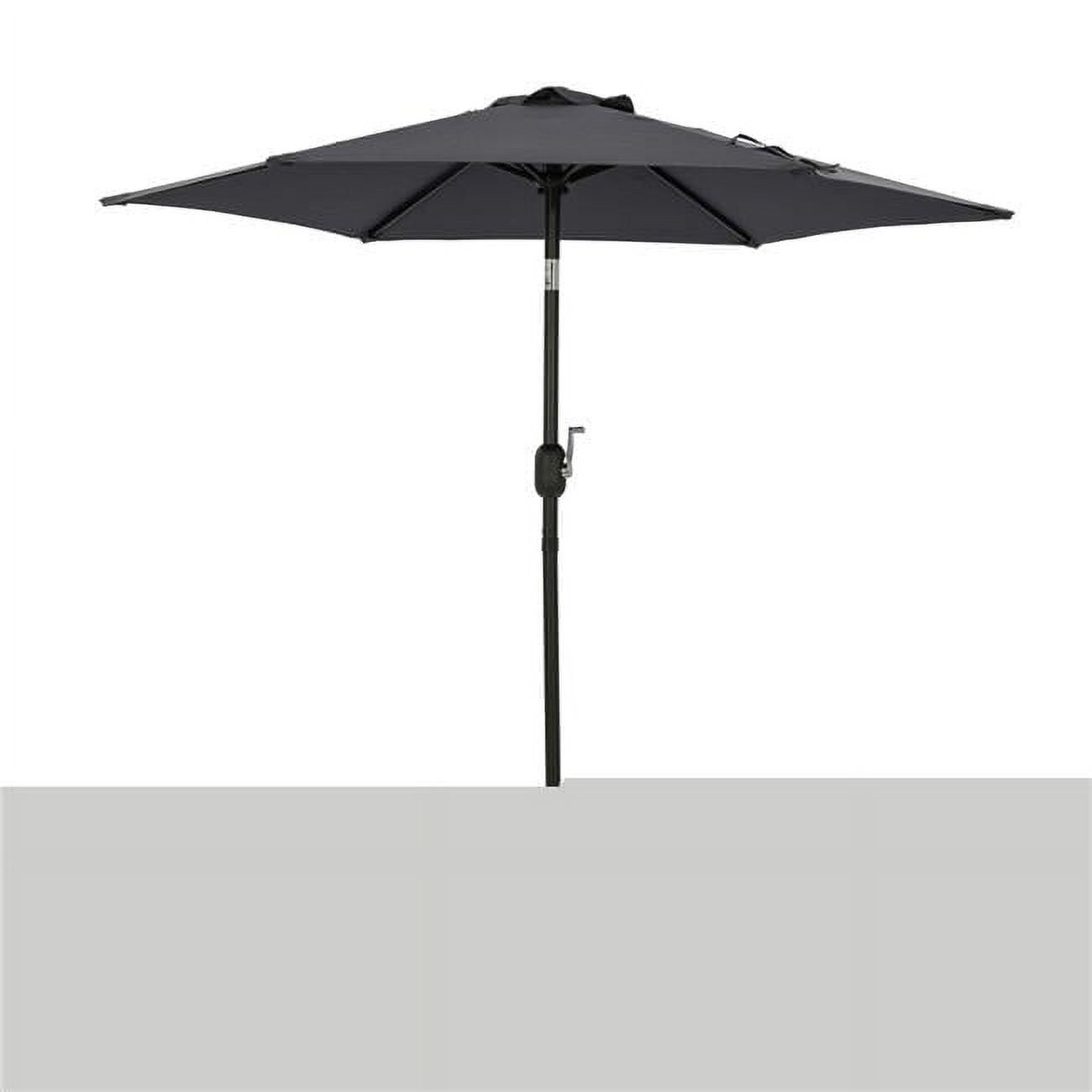 7.5 foot grey patio umbrella with base Lyon | 7.5ft Market This heavy 7.5 ft. Bistro Polyester Hexagon