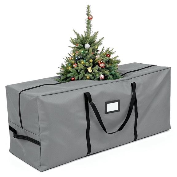 7.5 ft Christmas Tree Storage Bag for Artificial Xmas Holiday Trees,Waterproof Christmas Bags with Reinforced Handles Strong Zipper, Grey