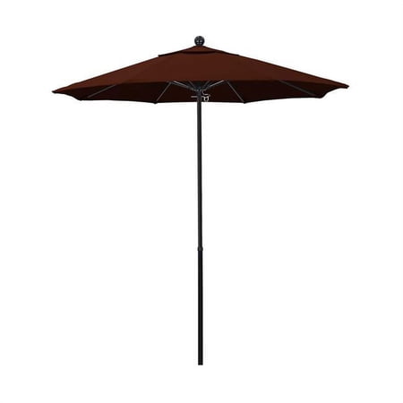 7.5 ft. Complete Fiberglass Market Umbrella Pulley Open Black-Pacifica-Brick