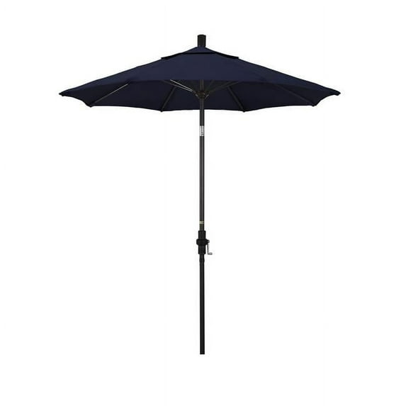 7.5 ft. Fiberglass Market Umbrella Collar Tilt Bronze-Olefin-Navy Blue