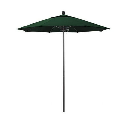 7.5 ft. Fiberglass Pulley Open Market Umbrella - Bronze and Sunbrella-Forest Green