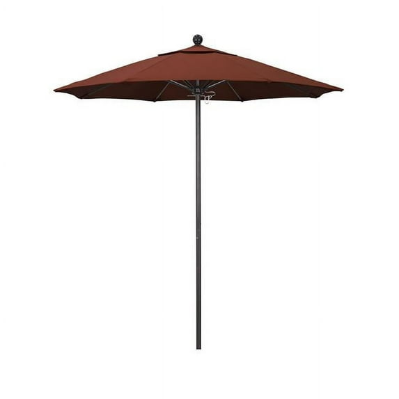7.5 ft. Fiberglass Pulley Open Market Umbrella - Bronze and Sunbrella-Terracotta - 7'6in. W x 7'6in. L x 8'6in. H