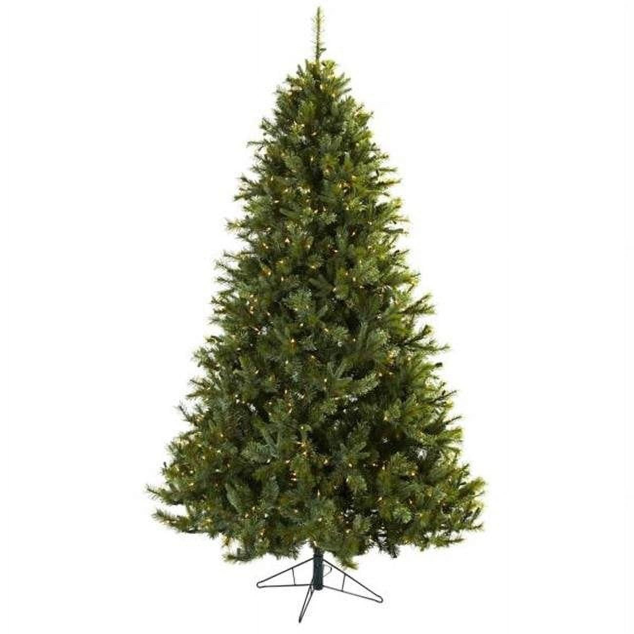 7.5' Green Pine Artificial Christmas Tree with Clear Lights