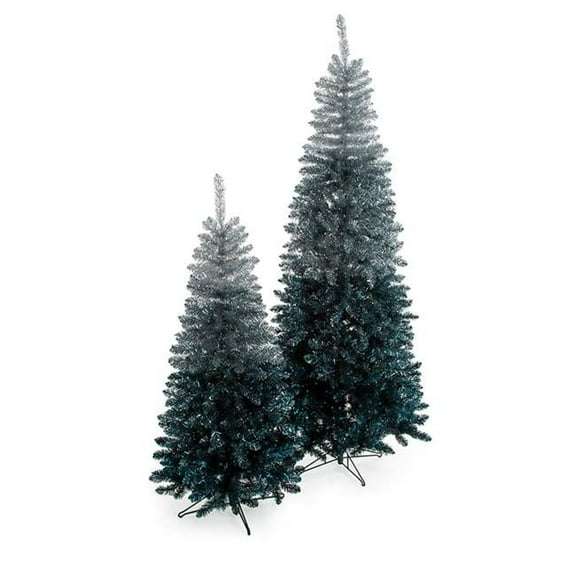 7.5 ft. Ombre Tree, Blue & Silver
