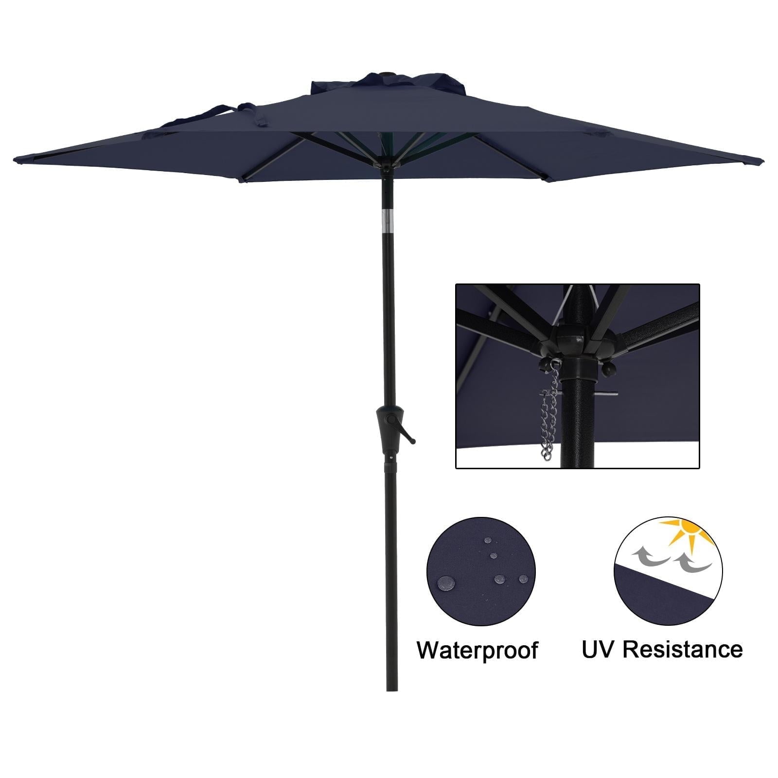7.5 ft Patio Umbrella Outdoor Table Market Umbrella with Push Button ...
