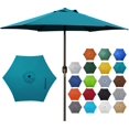 thumbnail image 1 of 7.5 ft Patio Umbrella, Yard Umbrella, Outdoor Market Umbrella with Push Button Tilt Crank (Cerulean), 1 of 7