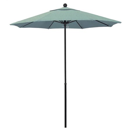 California Umbrella 7.5' Rd. Fiberglass Frame/Rib Commercial Patio Umbrella, Push Lift System, Black Finish, Sunbrella Fabric Spa