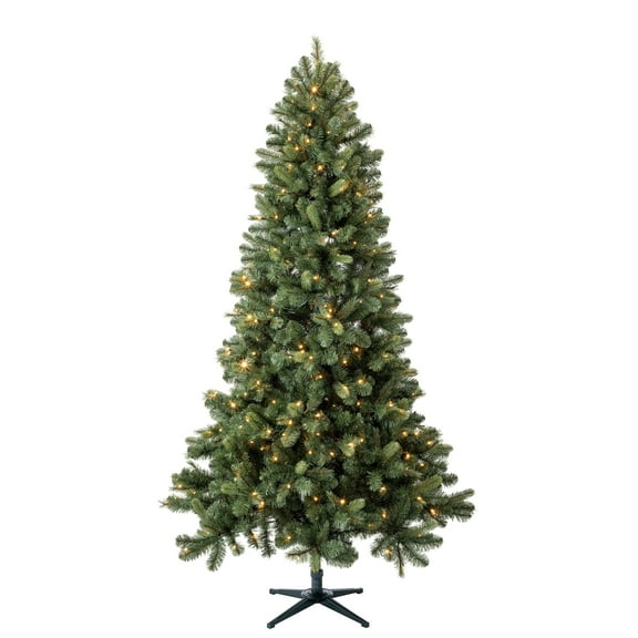 Open Box 7.5 ft Pre-Lit California Pine Artificial Christmas Tree, Color-Changing LED Lights with Quick Set, by Evergreen Classics