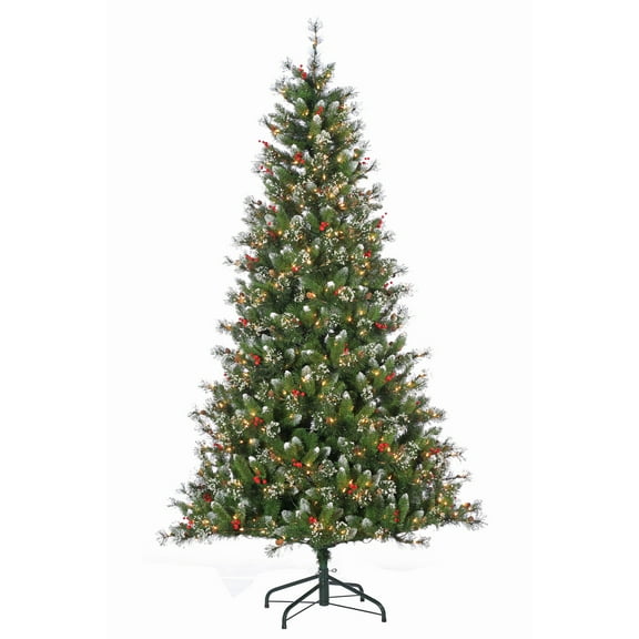 7.5 ft. Pre Lit Clear Incandescent Hard Needle Glazier Pine