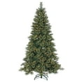 thumbnail image 1 of 7.5 ft. Pre Lit Clear Incandescent Hard Needle Gold Glitter Cashmere Pine, 1 of 7
