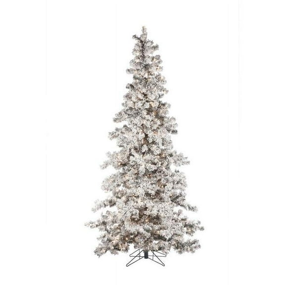 7.5 ft. Pre Lit Clear Lights Heavy Flocked Layered Spruce