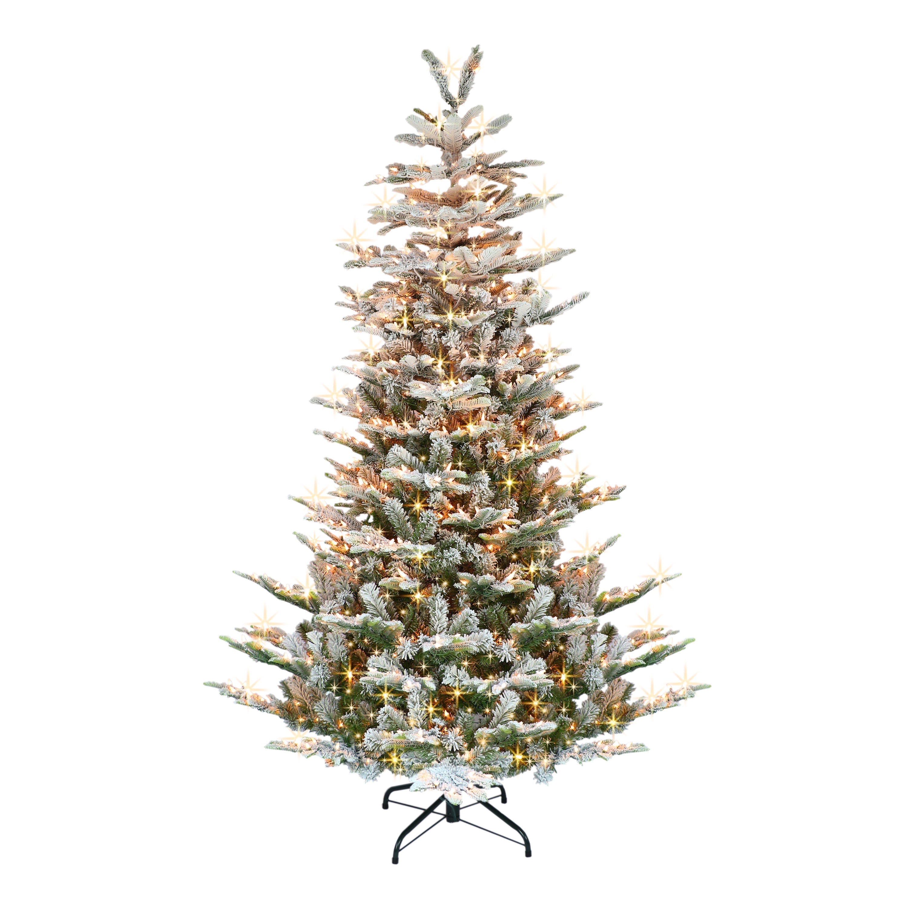 7.5 ft Pre-Lit Flocked Aspen Fir Artificial Tree