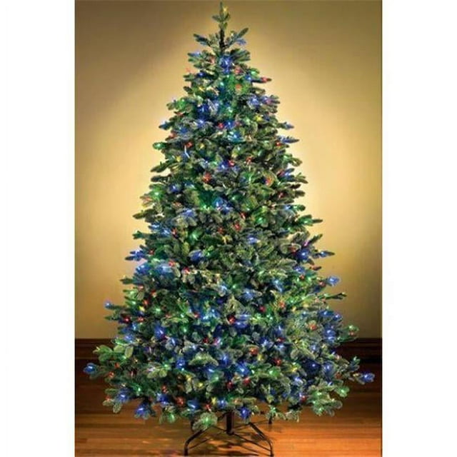 7.5 ft. Pre-Lit LED Lights Mixed Blended Pine Christmas Trees, Multi ...