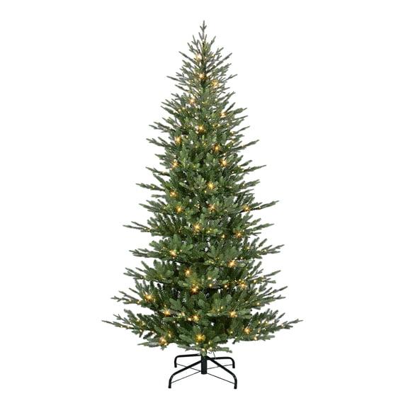 7.5 ft Pre-Lit Slim Alberta Artificial Spruce Tree