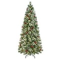 thumbnail image 1 of 7.5 ft. Pre-Lit Slim Snowy Silverton Pine Artificial Christmas Tree, 1 of 5