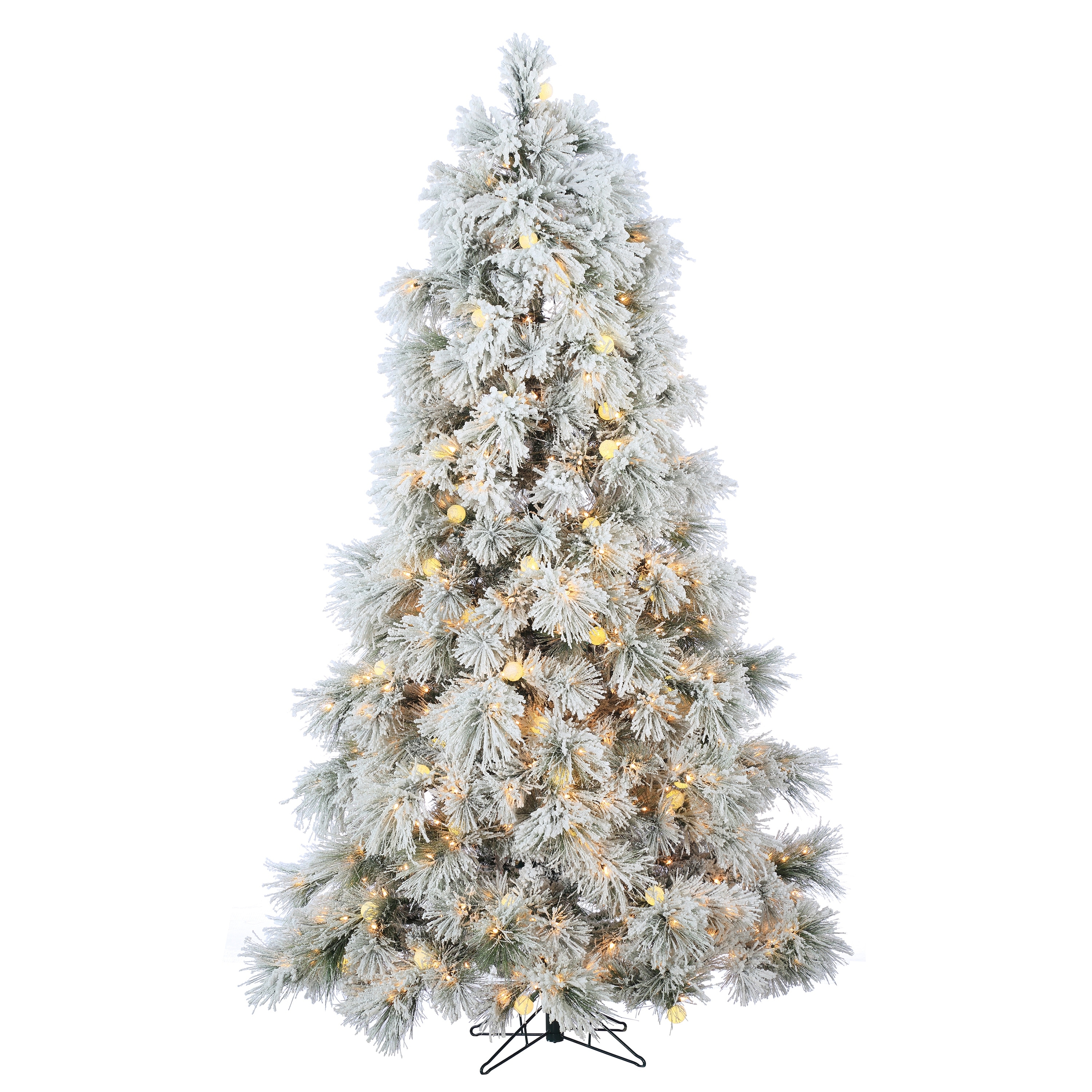 7.5 ft. Pre Lit Warm White LED Heavily Flocked Northern Pine - Walmart.com