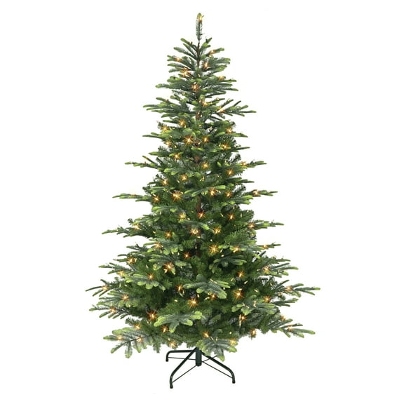 7 .5 ft Pre-lit Aspen Green Fir Tree 600 Color Select LED Lights On/Off Foot Pedal