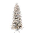 7.5 ft Pre-lit Flocked Slim Northern Fir PE/PVC Tree 400 UL Clear ...